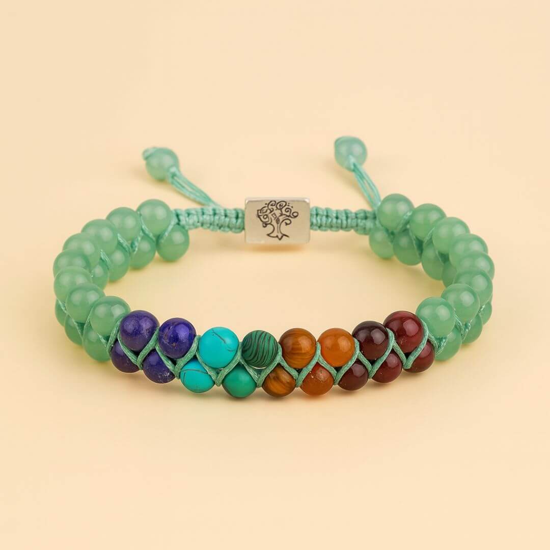 Pulseira 7 Chakras Dupla Camada - Auxilia na Meditação