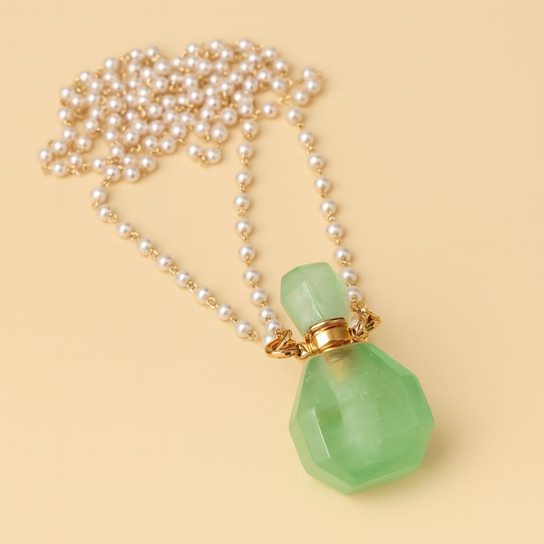 Colar Difusor Pessoal de Quartzo Verde Natural Encantuz