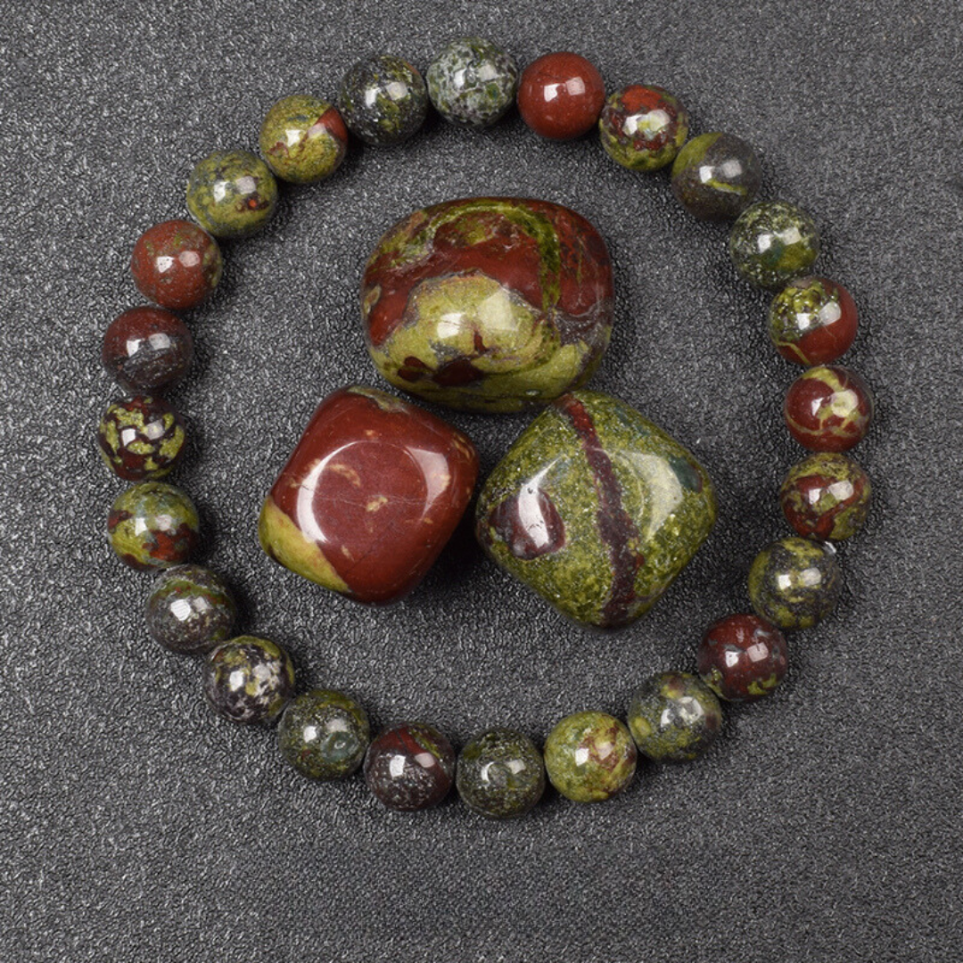 Pulseira Jaspe Sangue de Dragão - Proteção e Força