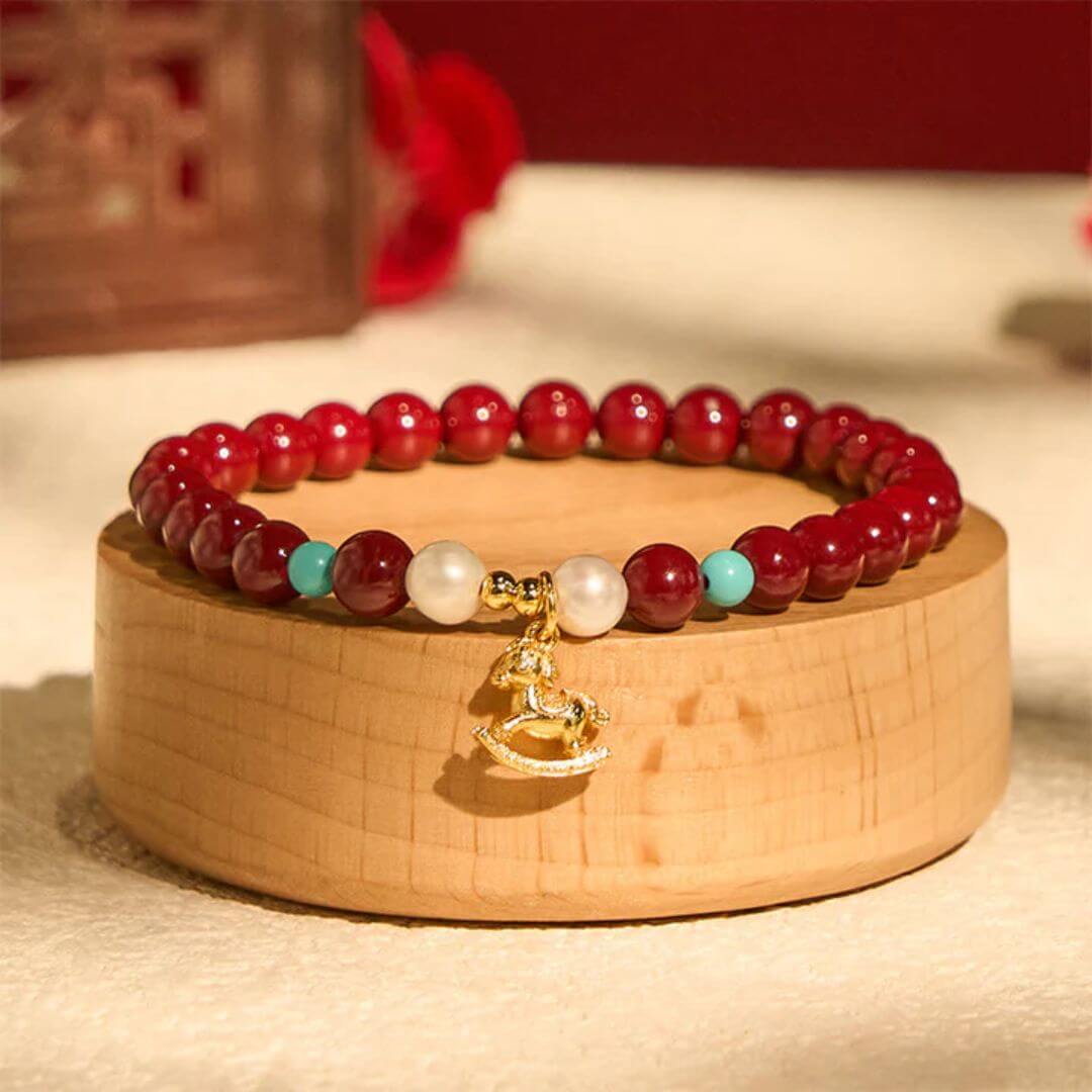 Pulseira Ano do Cavalo – Pedra Cinábrio | Zodíaco Chinês