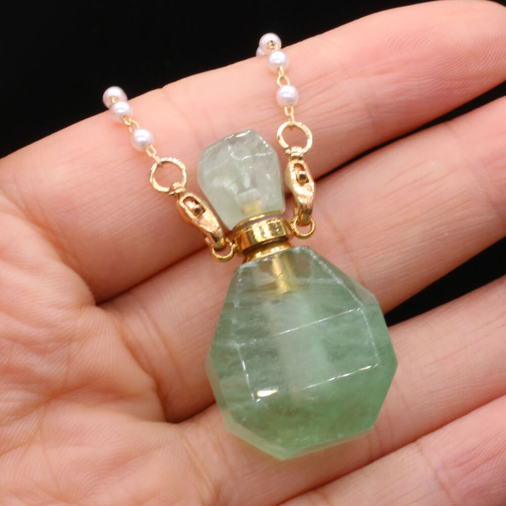 Colar Difusor Pessoal de Quartzo Verde Natural Encantuz