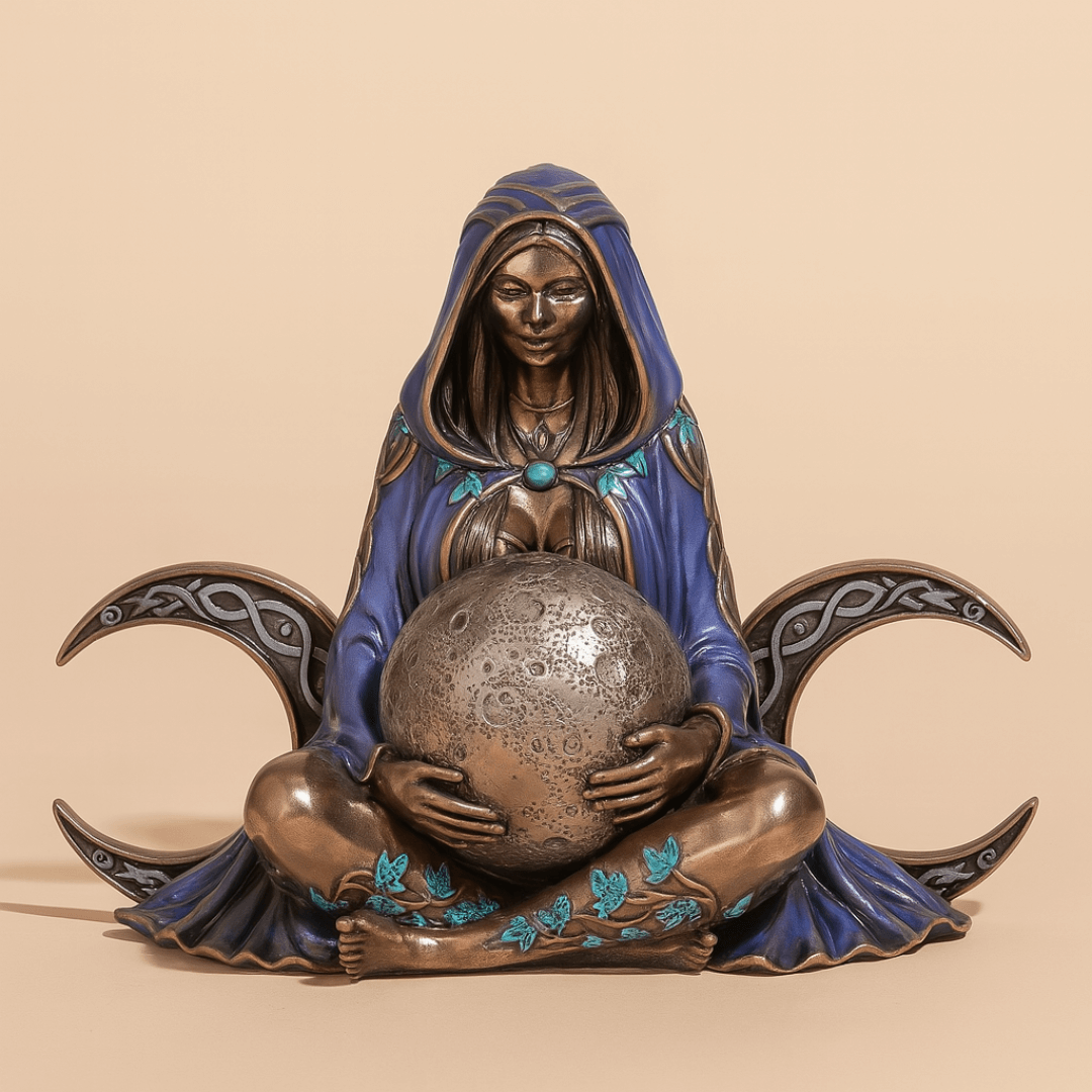 Estátua da Deusa Gaia Mãe-Terra Em Energia Lunar