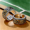 Anel da Riqueza e Prosperidade Feng Shui ajustável, banhado em prata 925, ideal para atrair prosperidade financeira e sucesso nos negócios