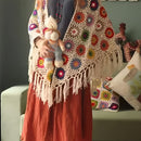 Poncho Feminino Boho Floral