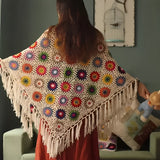 Poncho Feminino Boho Floral
