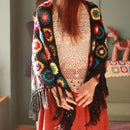 Poncho Feminino Boho Floral