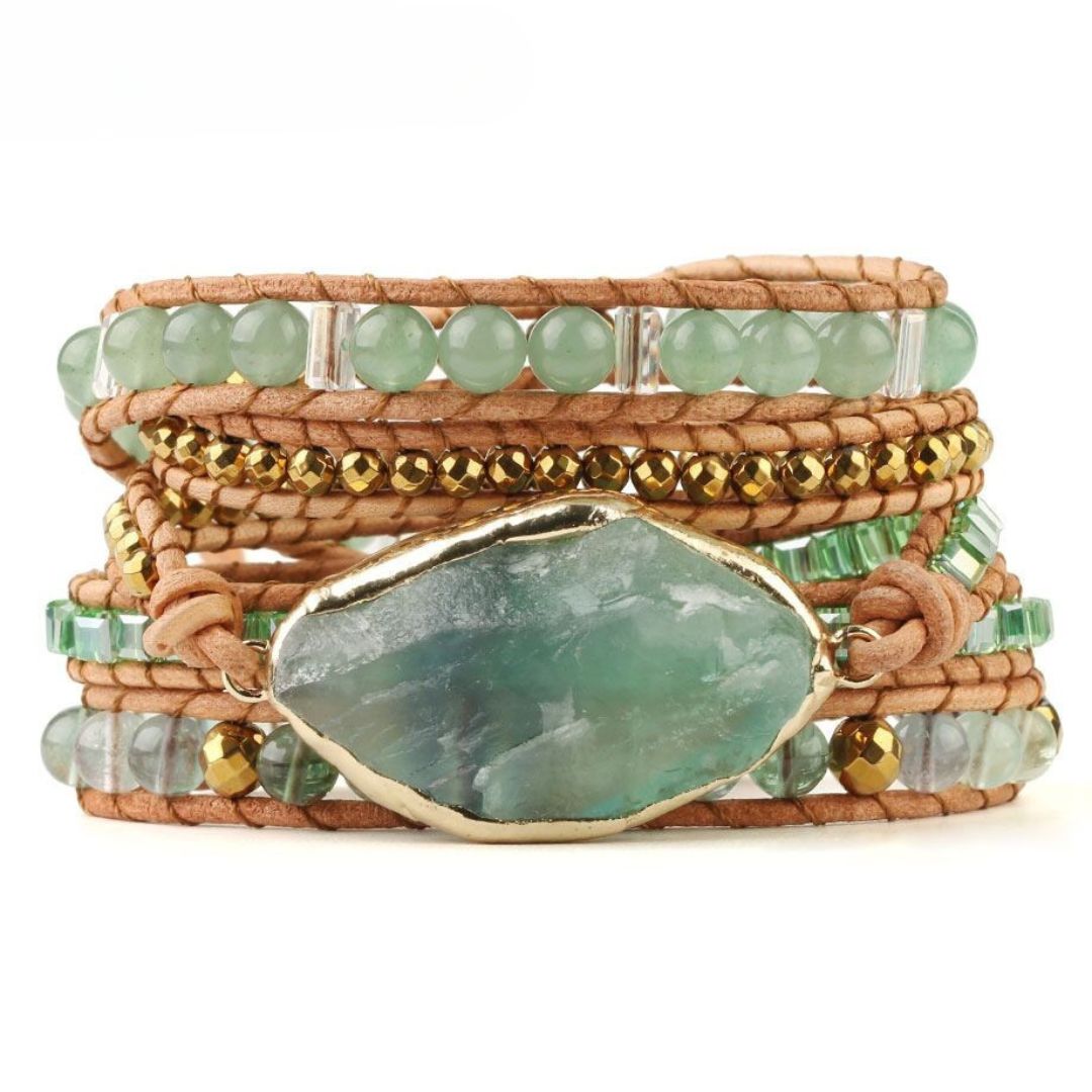 Bracelete de Pedra Natural Aventurina Equilíbrio Energético