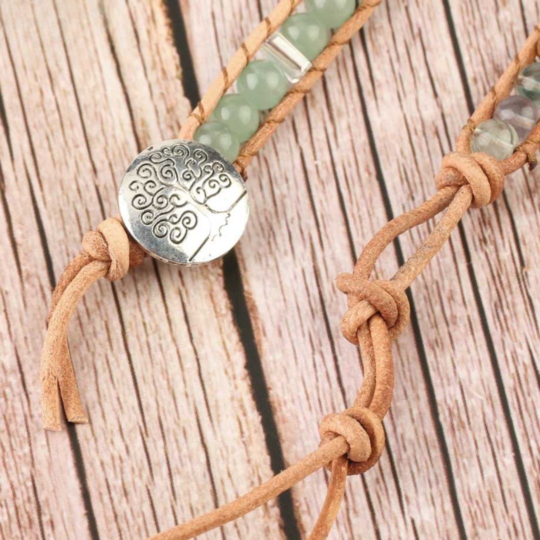 Bracelete de Pedra Natural Aventurina Equilíbrio Energético