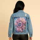 Jaqueta Jeans Boho Floral