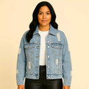 Jaqueta Jeans Boho Floral