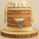 Bracelete do Amor Quartzo Rosa e Rodocrosita