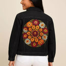 Jaqueta Jeans Feminina Boho Flor de Mandala