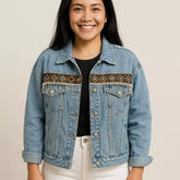 Jaqueta Jeans Boho Abstratic