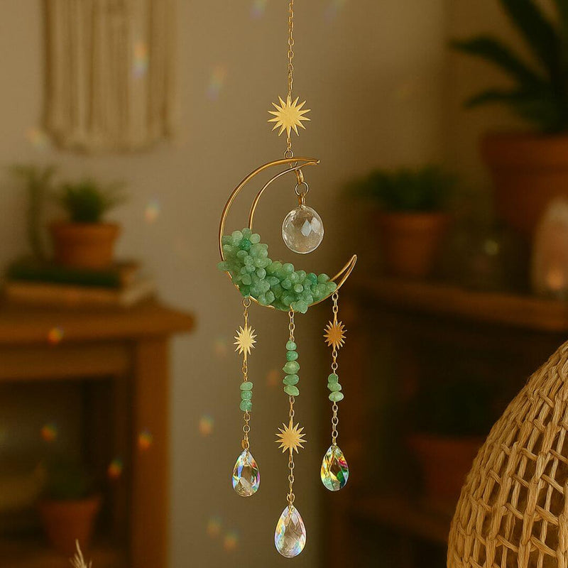 Apanhador de Sonhos de Pedras Naturais - Cristal Lua
