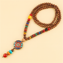 Colar Rústico com Contas de Madeira Envelhecida