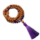 Japamala 108 Contas + Pulseira Rudraksha e Ametista Purifica e Acalma