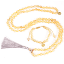 Japamala 108 Contas + Pulseira Citrino  Atrai Prosperidade e Sucesso