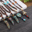 Colar de Contas de Madeira Artesanal