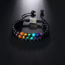 Pulseira 7 Chakras Dupla Camada - Auxilia na Meditação