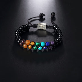 Pulseira 7 Chakras Dupla Camada - Auxilia na Meditação