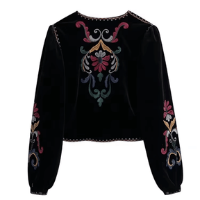 Jaqueta Feminina de Veludo Boho Hippie