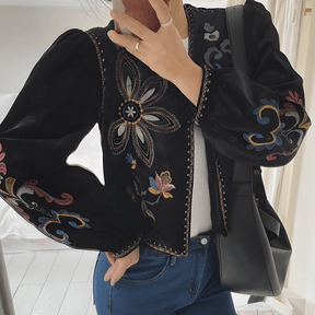 Jaqueta Feminina de Veludo Boho Hippie