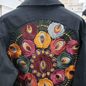 Jaqueta Jeans Feminina Boho Flor de Mandala
