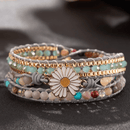 Pulseira Equilíbrio de Pedras Naturais - Flor de Margarida