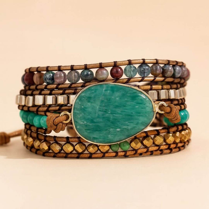 Bracelete Aventurina e Ágata Indiana