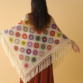 Poncho Feminino Boho Floral