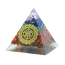 Pirâmide Orgonite, 7 Chakras, Pedras Naturais, Energia Positiva, Decoração Espiritual, Equilíbrio Energético, Símbolo de Ascensão, Orgonite Artesanal, Purificação de Energia, Ametista, Lápis Lazuli, Aventurina Verde, Jaspe Vermelho, Olho de Tigre, Terapia de Energia, Design Espiritual, Bem-Estar Holístico, Transformação Positiva, Energia Vital, Meditação Equilibrada.