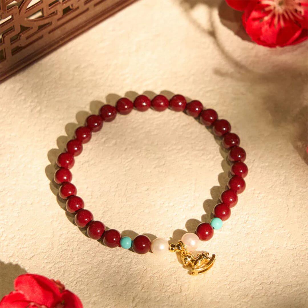 Pulseira Ano do Cavalo – Pedra Cinábrio | Zodíaco Chinês