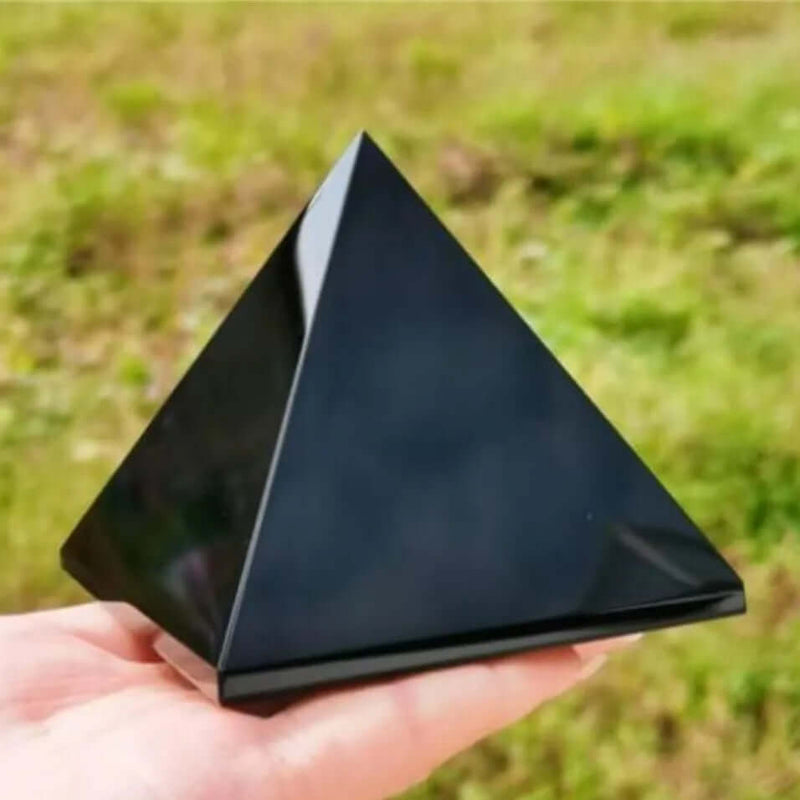 Pirâmide Orgonite de Obsidiana Negra - Limpeza Energética