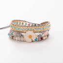 Pulseira Equilíbrio de Pedras Naturais - Flor de Margarida