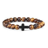 Pulseira de Pedras Naturais Sagrada Cruz