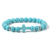 Pulseira de Pedras Naturais Sagrada Cruz