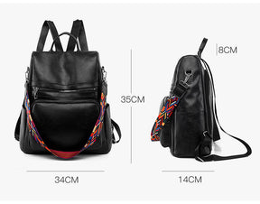 Mochila Feminina de Couro Versátil