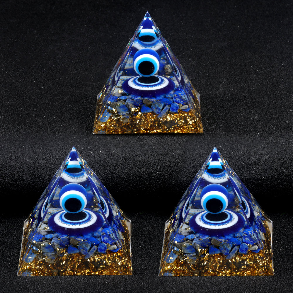 Pirâmide Orgonite Olho Grego Afasta Energias Negativas