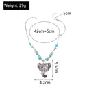 Colar Feminino Elefante Turquesa da Sabedoria