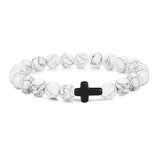 Pulseira de Pedras Naturais Sagrada Cruz