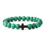 Pulseira de Pedras Naturais Sagrada Cruz