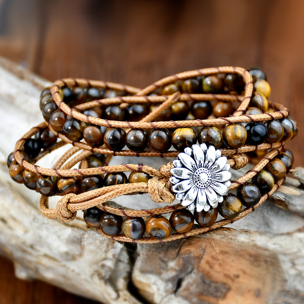 Pulseira de Olho de Tigre Elo da Coragem