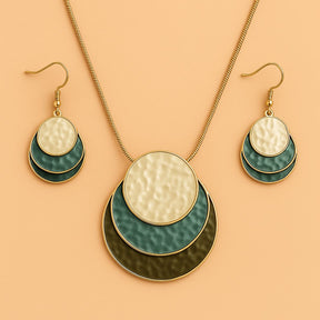 Conjunto Feminino Colar e Brinco Tons do Oceano