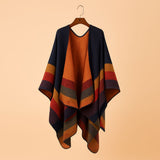 Poncho Xadrez Boho Vintage