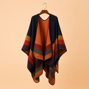 Poncho Xadrez Boho Vintage