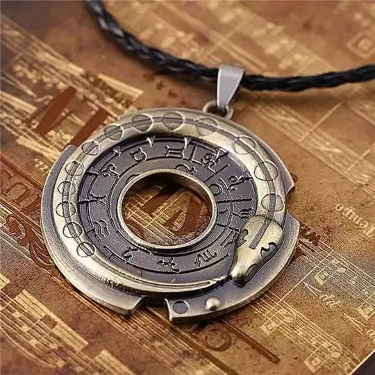 Amuleto em Couro - Ouroboros