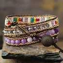 Bracelete Amor Próprio Com Pedra Natural Ametista