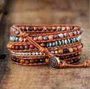 Bracelete da Força Instintiva de Pedra Natural Olho de Tigre