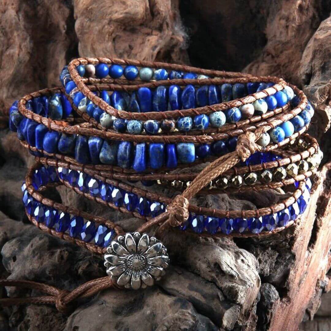 Bracelete Pedra Lápis Lazuli - Sabedoria e Conhecimento