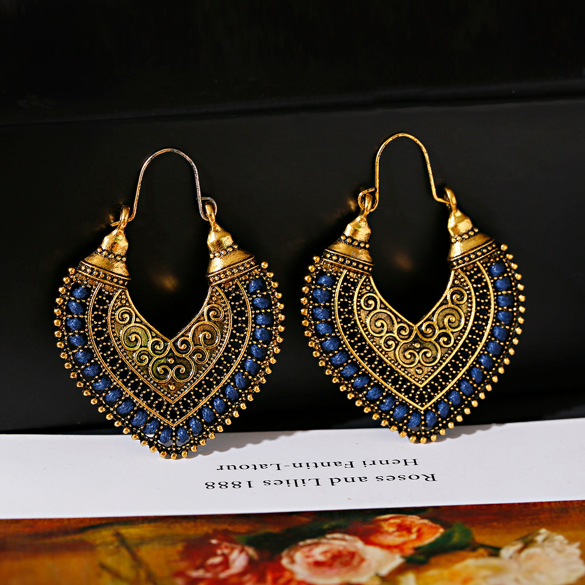 Brinco artesanal feminino, pingente longo estilo boêmio, leve e estiloso